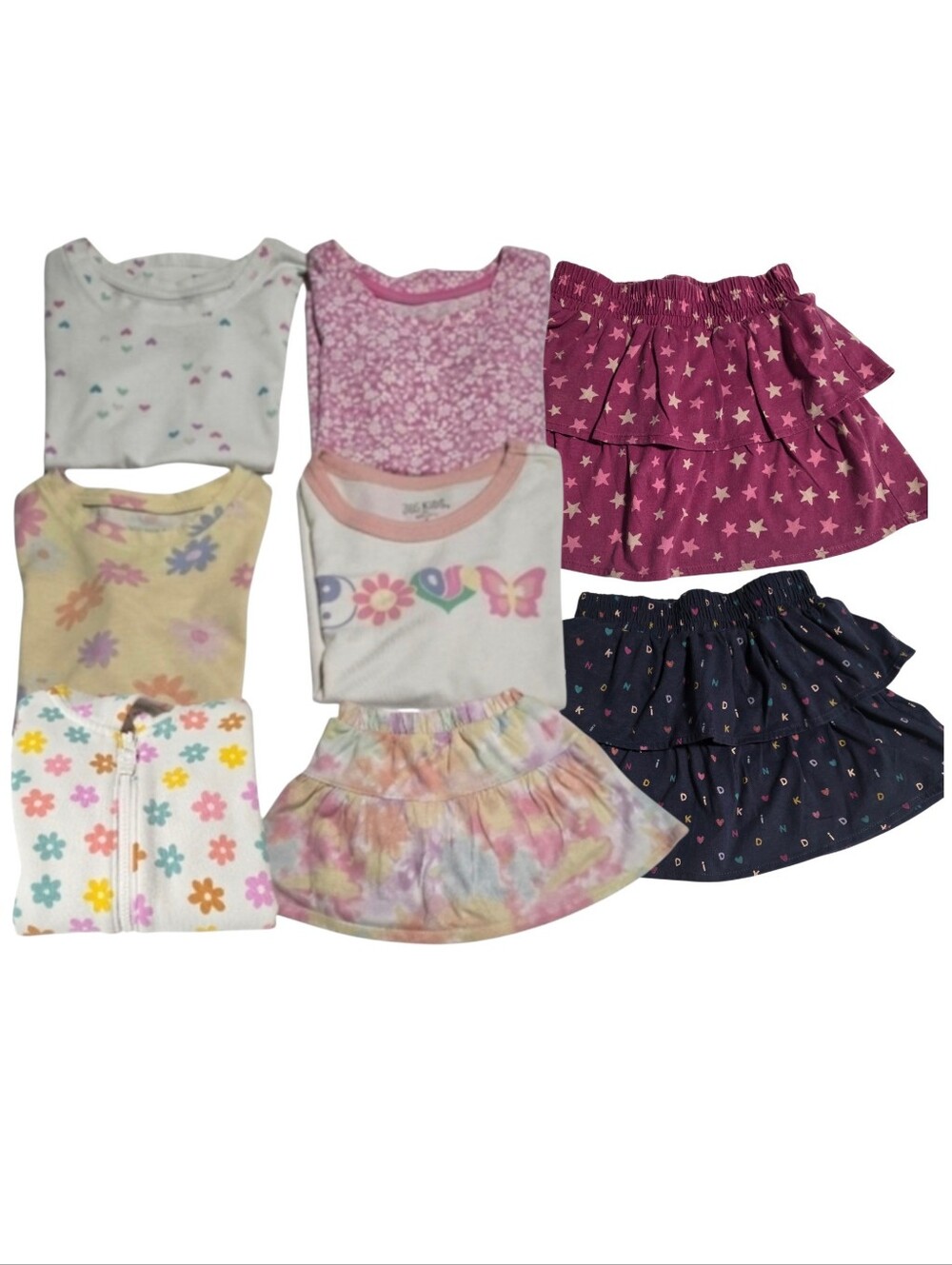 5T Girls' Colorful Hoodie, Tops And Skirts Bundle - 8 Items